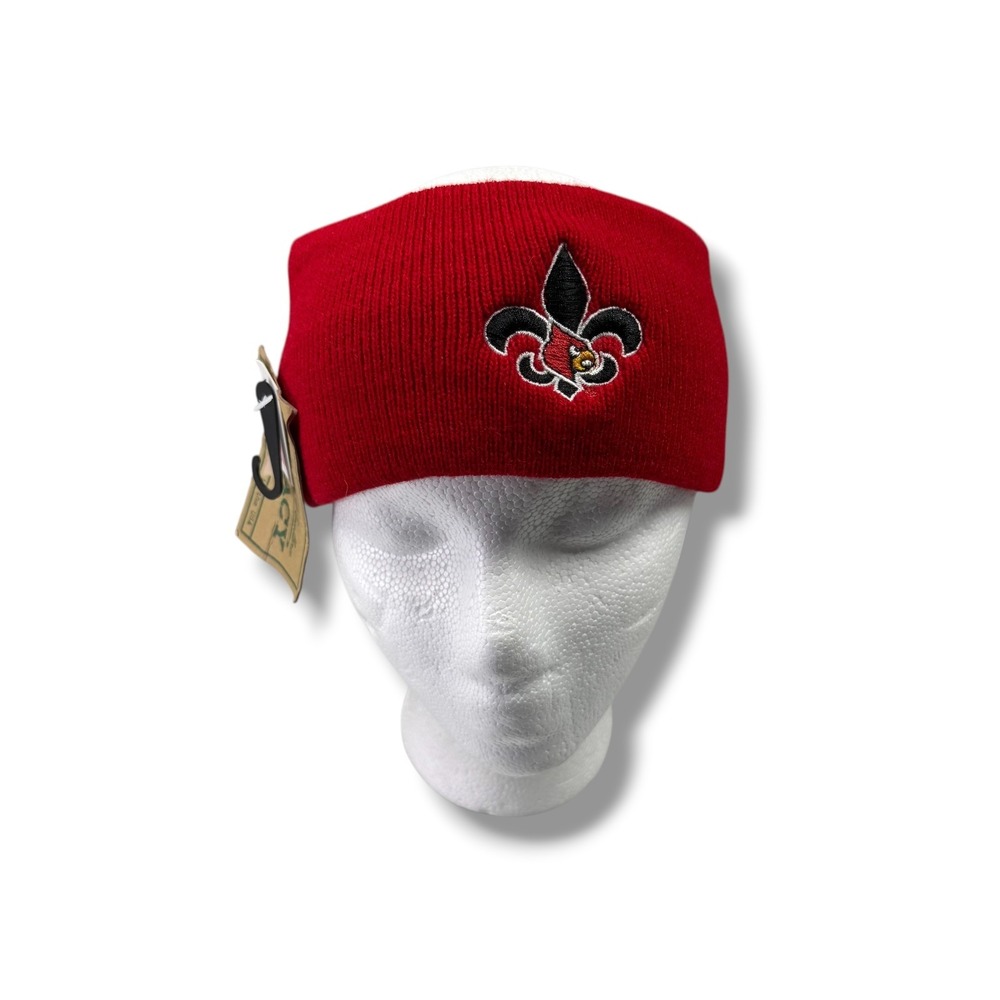 Legacy Red Knit Headband Fleur-de-lis Cardinal‎ Logo USA Made Winter Ear Warmer